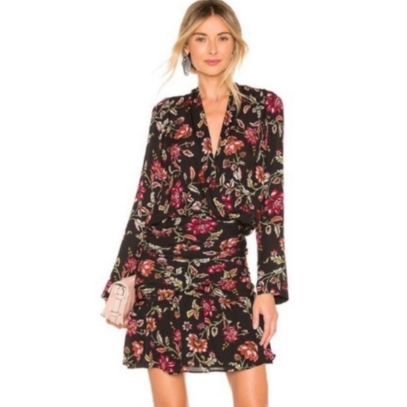 A.L.C Haven Silk Dress in Black & Terracotta size 4